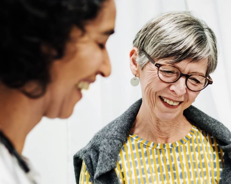 doctor reviewing good lab results with patient