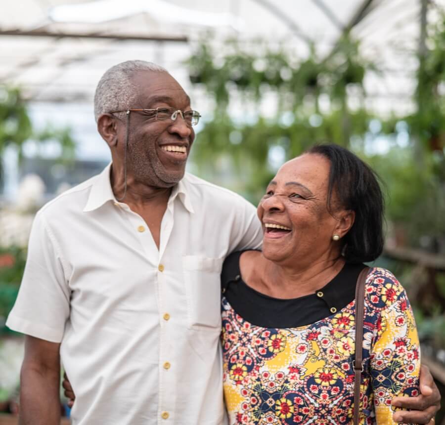 Happy mature couple laughing